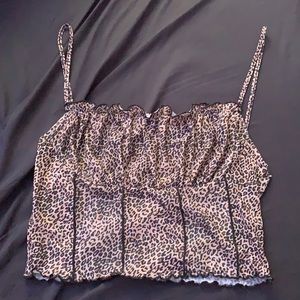 Mesh leopard print tank